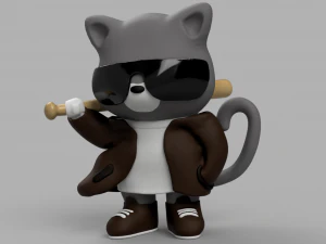 gatto-gangster Modello 3D