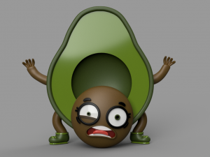 funny avocado 3D Model