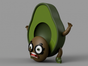 funny avocado 3D Model