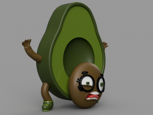 funny avocado 3D Model