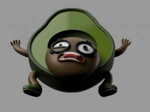funny avocado 3D Model