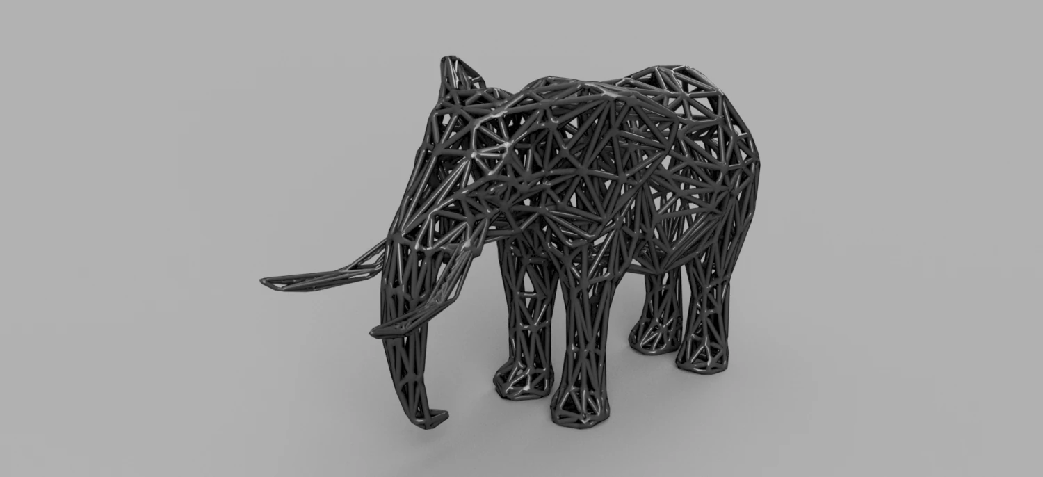 low poly elephant 3D Print Model .c4d .max .obj .3ds .fbx .stl .blend 