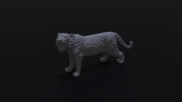 voxel tiger 3Dプリントモデル .c4d .max .obj .3ds .fbx .stl .blend 
