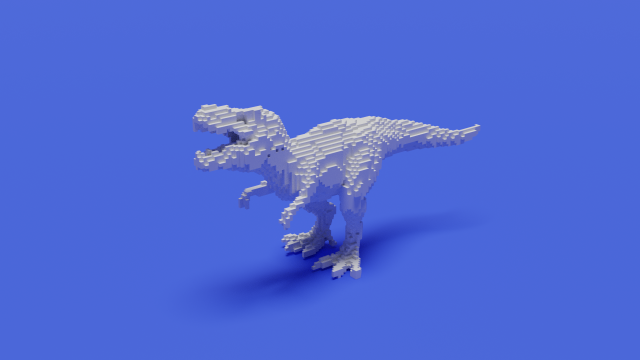 voxel t-rex 3Dプリントモデル .c4d .max .obj .3ds .fbx .stl .blend 
