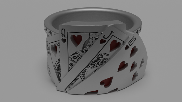 flush royal poker ring 3D Print Model .c4d .max .obj .3ds .fbx .stl .blend 