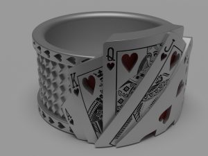 flush royal poker ring 3D Print Model