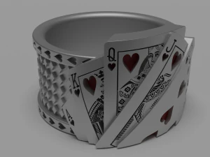 flush royal poker ring 3D Print Model