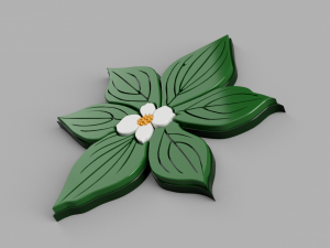 dogwood flower Modello 3D