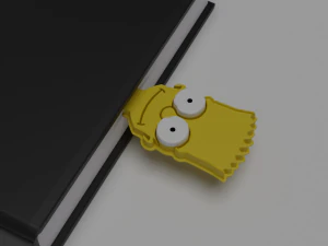 marcador de p&aacute;gina bart simpson Modelo de Impressão 3D