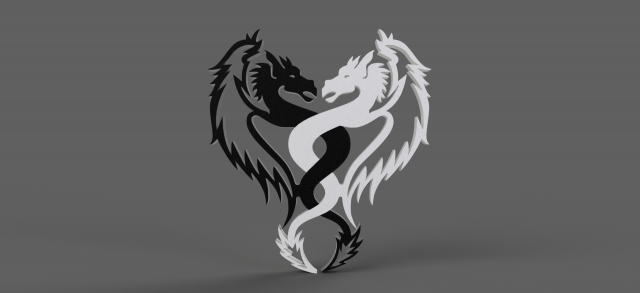 dragons yin and yang Model Cetak 3D .c4d .max .obj .3ds .fbx .stl .blend 