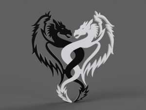 dragons yin and yang 3D Принт Модель