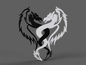 драконы инь и янь 3D Принт Модель