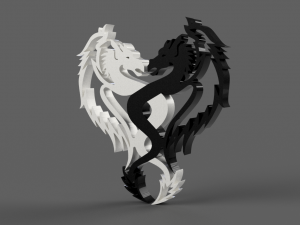 dragons yin and yang Model Cetak 3D