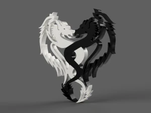 dragons yin and yang 3D Print Model