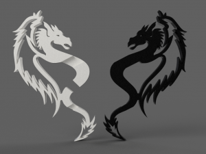 dragons yin and yang Model Cetak 3D