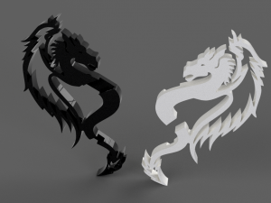 dragons yin and yang Model Cetak 3D