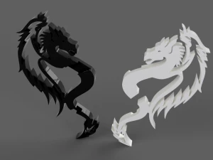 dragons yin and yang 3D Print Model