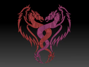 dragons yin and yang 3D Print Model