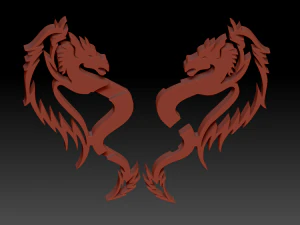 dragons yin and yang 3D Print Model