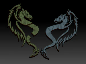 dragons yin and yang 3D Print Model