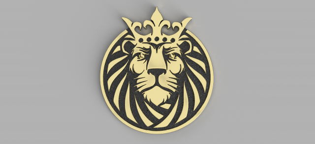 lion king coin 3D-printmodel .c4d .max .obj .3ds .fbx .stl .blend 