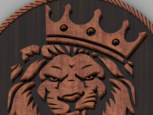 lion king wooden coin Modèles 3D en vedette