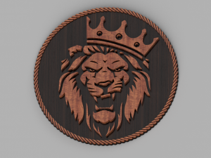 lion king wooden coin Modèles 3D en vedette