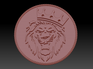 lion king wooden coin Modèles 3D en vedette