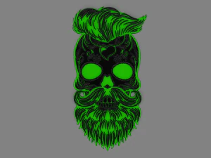бородатый череп 3D Модель