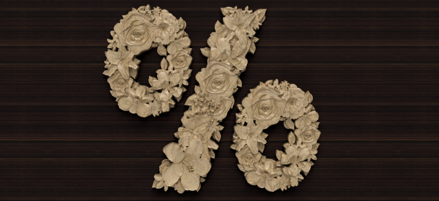 flower number symbol percent 3D Model .c4d .max .obj .3ds .fbx .stl .blend 