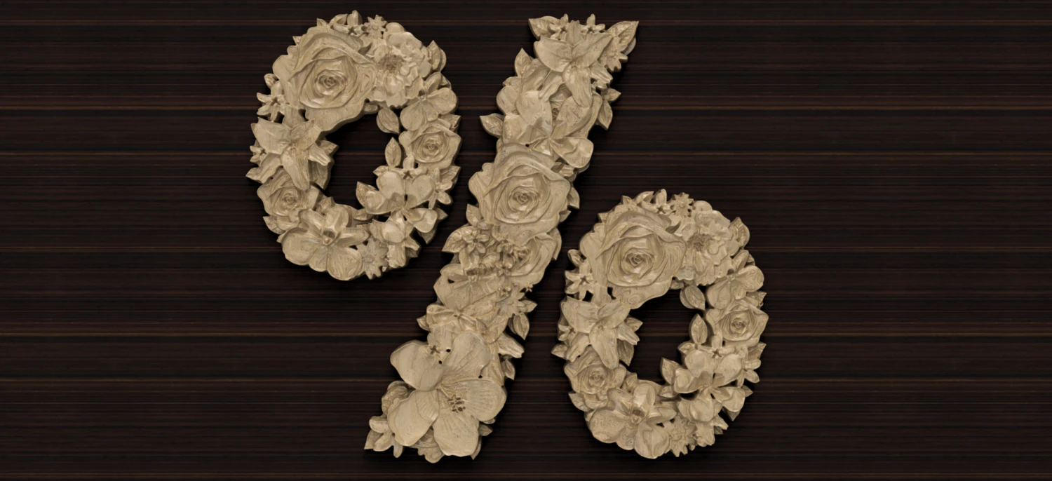 flower number symbol percent 3D Model .c4d .max .obj .3ds .fbx .stl .blend 