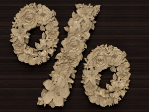flower number symbol percent 3D Model