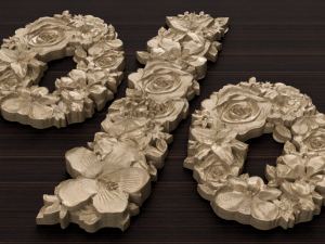 flower number symbol percent 3D Model