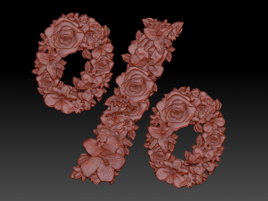 flower number symbol percent 3D Model