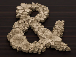 flower number symbol ampersand 3D Model