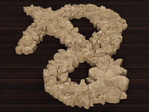 flower number symbol ampersand 3D Model