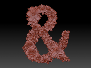 flower number symbol ampersand Model 3D