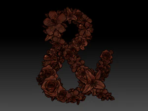 flower number symbol ampersand 3D Model
