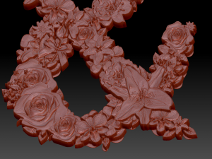 flower number symbol ampersand Model 3D