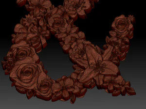 flower number symbol ampersand 3D Model