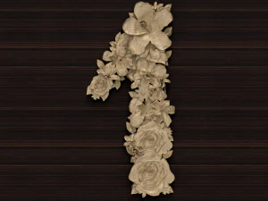 flor número 1 Modelo 3D