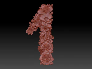 flower number 1 3D Model