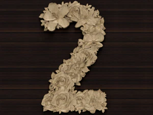 flor número 2 Modelo 3D