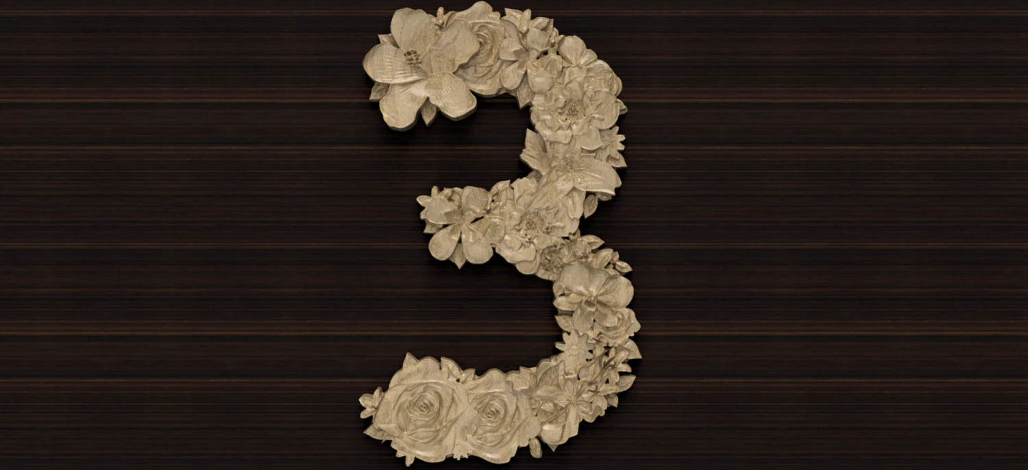 flower number 3 3D Model .c4d .max .obj .3ds .fbx .stl .blend 