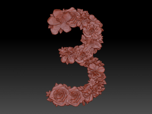 flower number 3 3D 모델