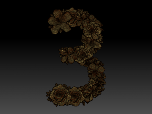 flower number 3 3D 모델