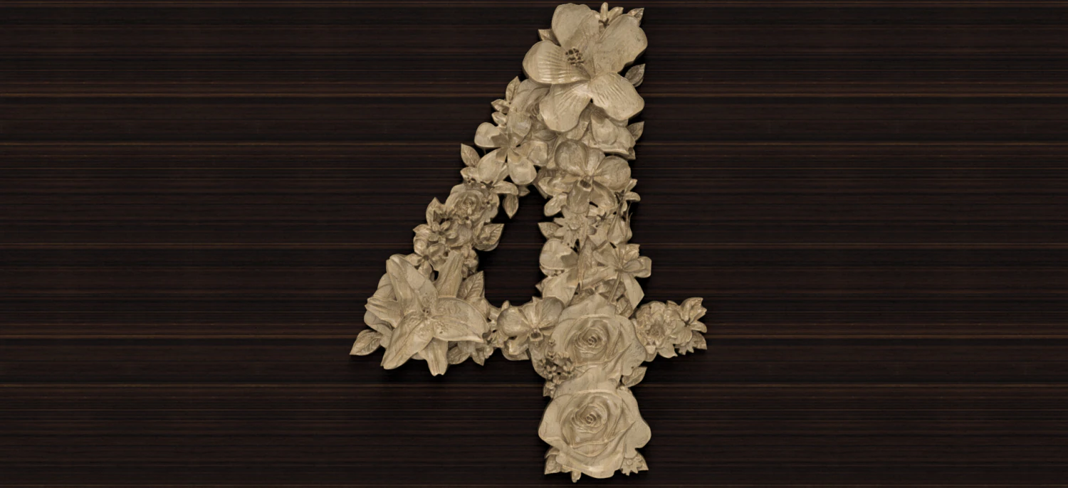 flower number 4 3D Model .c4d .max .obj .3ds .fbx .stl .blend 