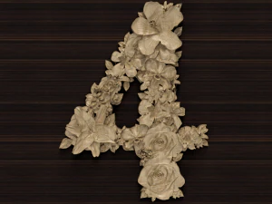 flor número 4 Modelo 3D