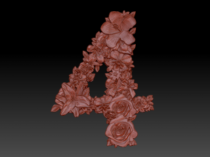 flower number 4 3D Model