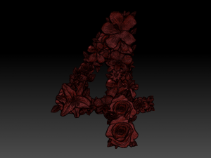 flower number 4 3D Model